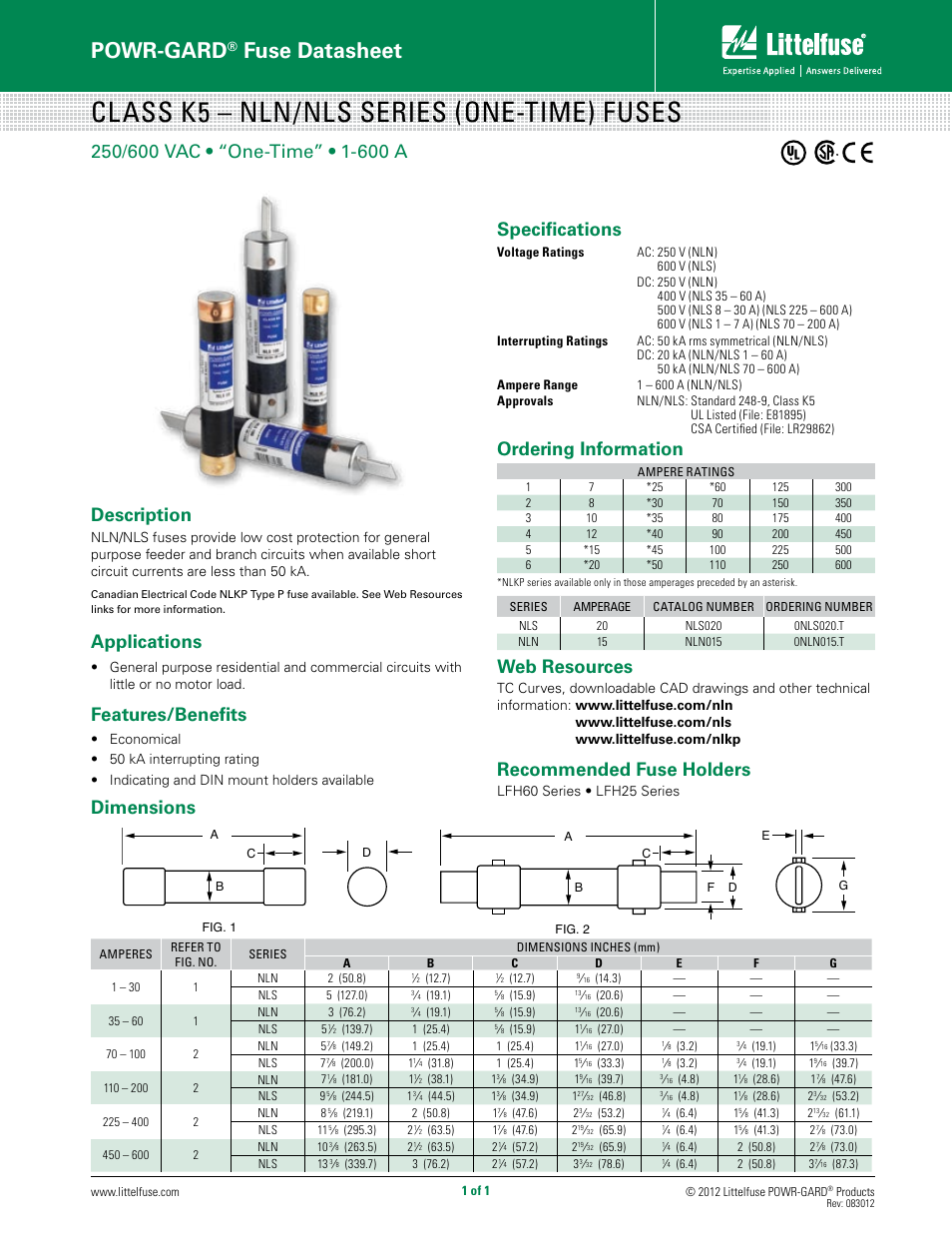 Littelfuse NLN Series User Manual | 1 page