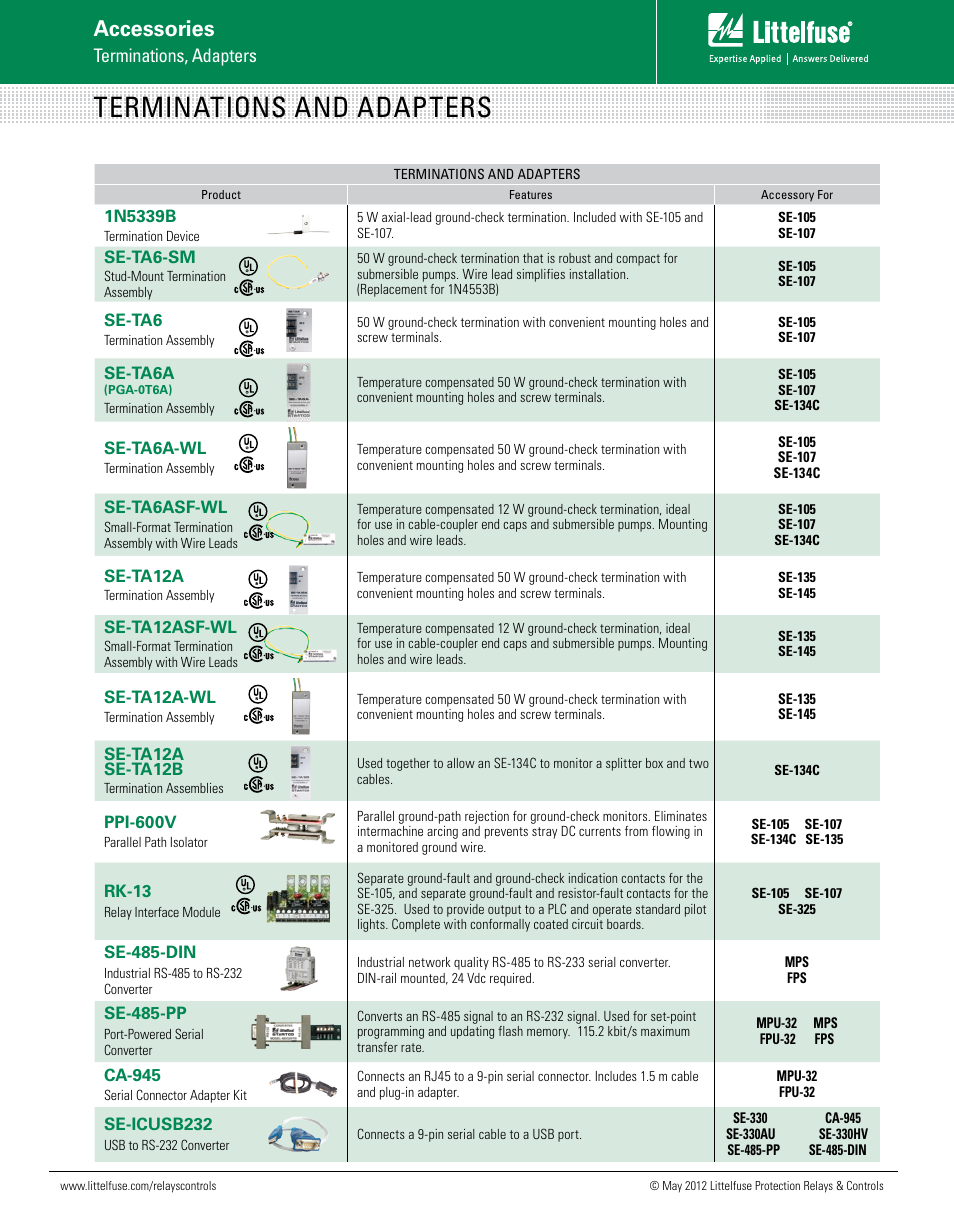 Littelfuse SE-TA6 Series User Manual | 2 pages