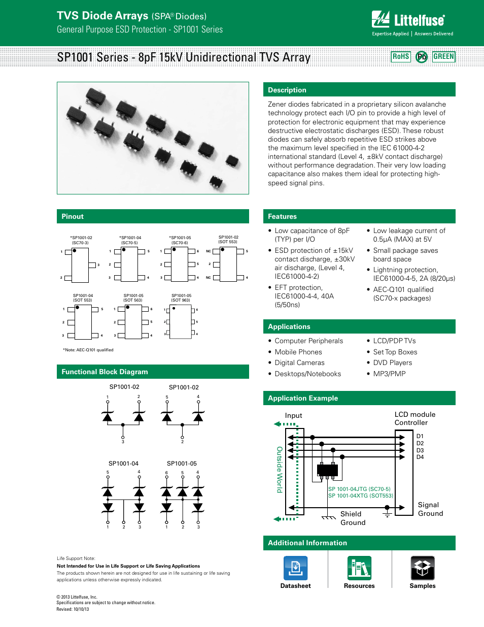 Littelfuse SP1001 Series User Manual | 7 pages