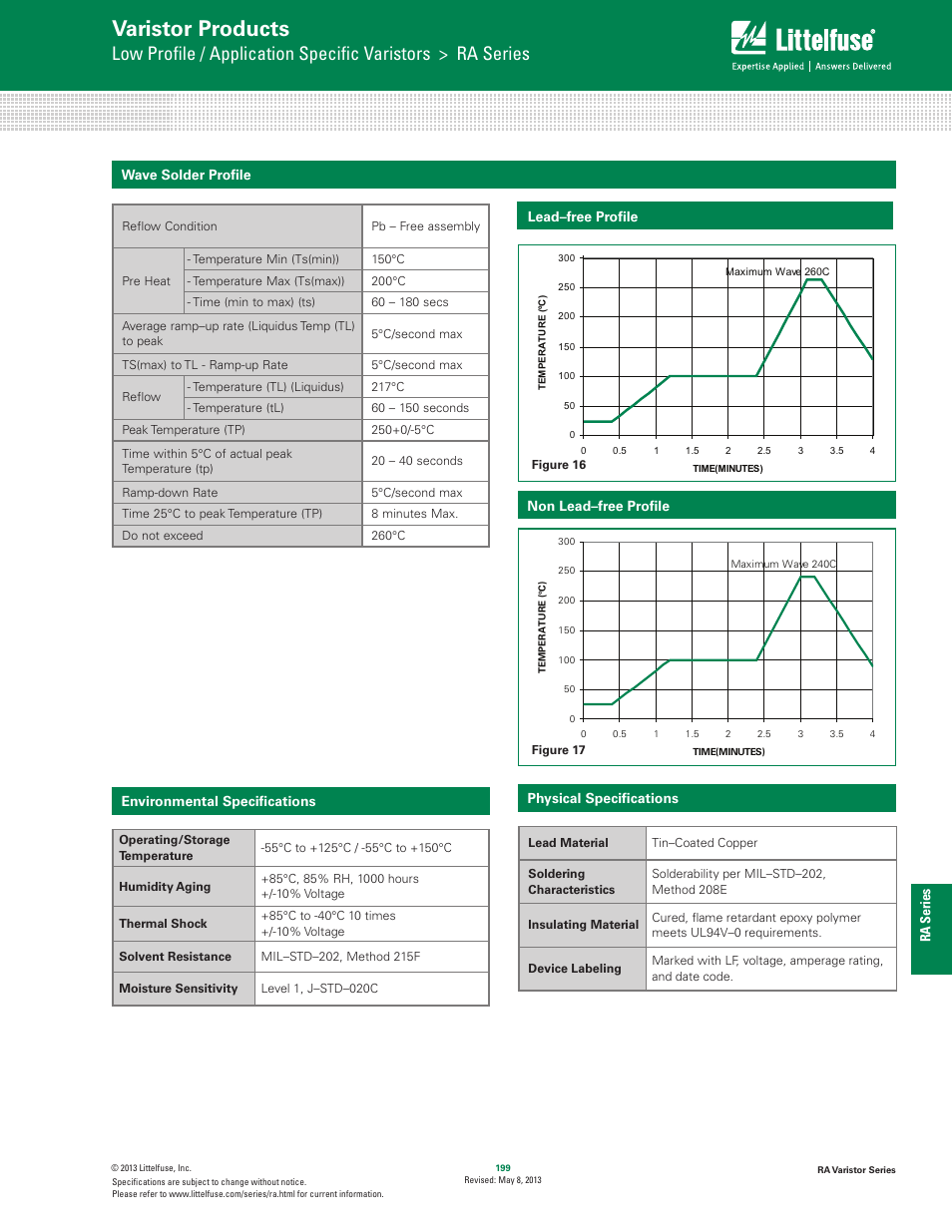 Varistor products | Littelfuse RA Varistor Series User Manual | Page 7 / 8