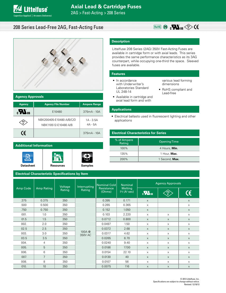 Littelfuse 208 Series User Manual | 3 pages