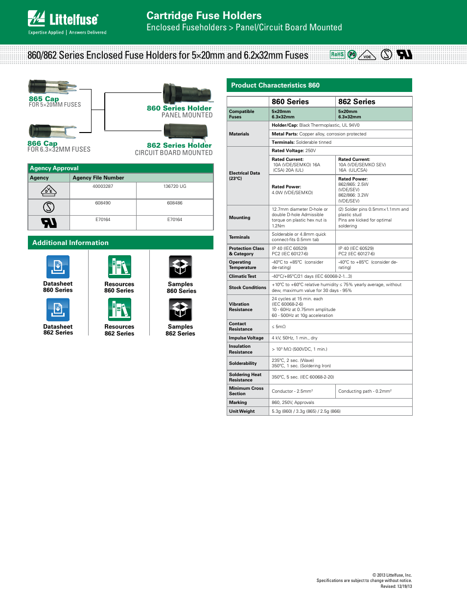 Littelfuse 866 Series User Manual | 2 pages
