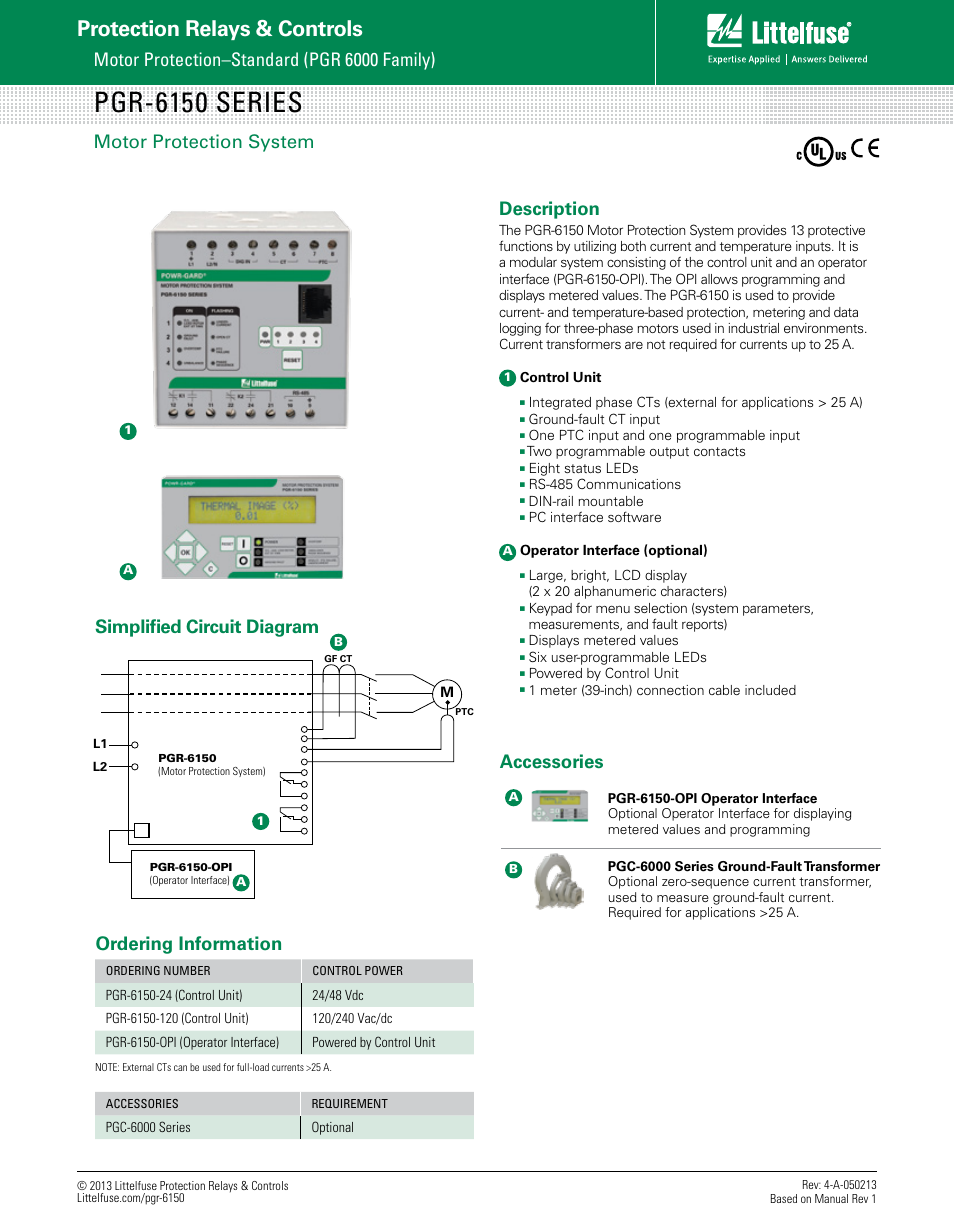 Littelfuse PGR-6150 Series User Manual | 2 pages