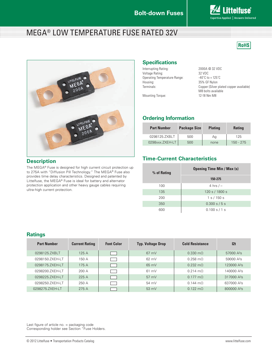 Littelfuse MEGA 32 LT Series User Manual | 2 pages