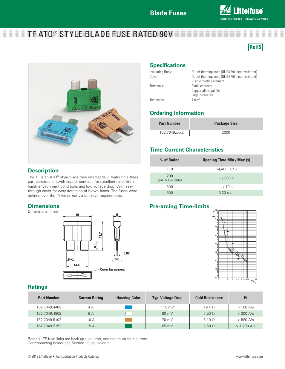 Littelfuse TF Series User Manual | 1 page