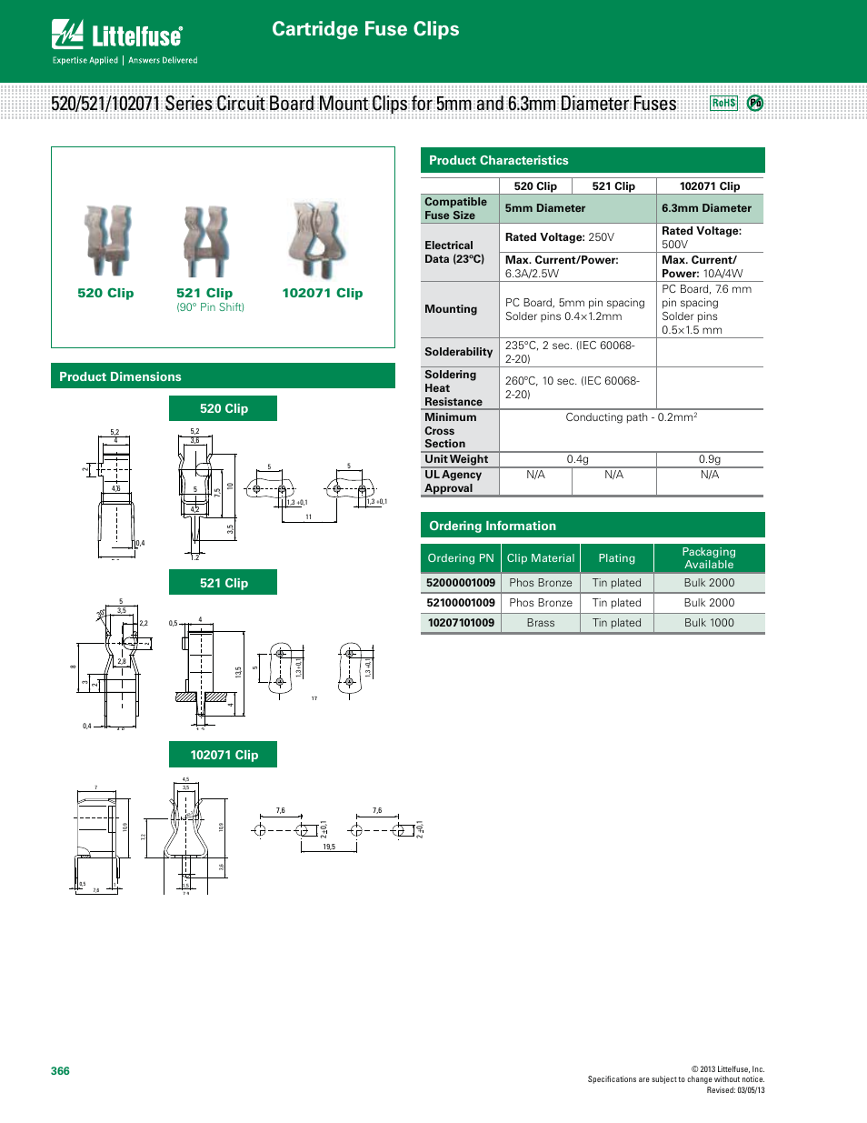 Littelfuse 520 Series User Manual | 1 page