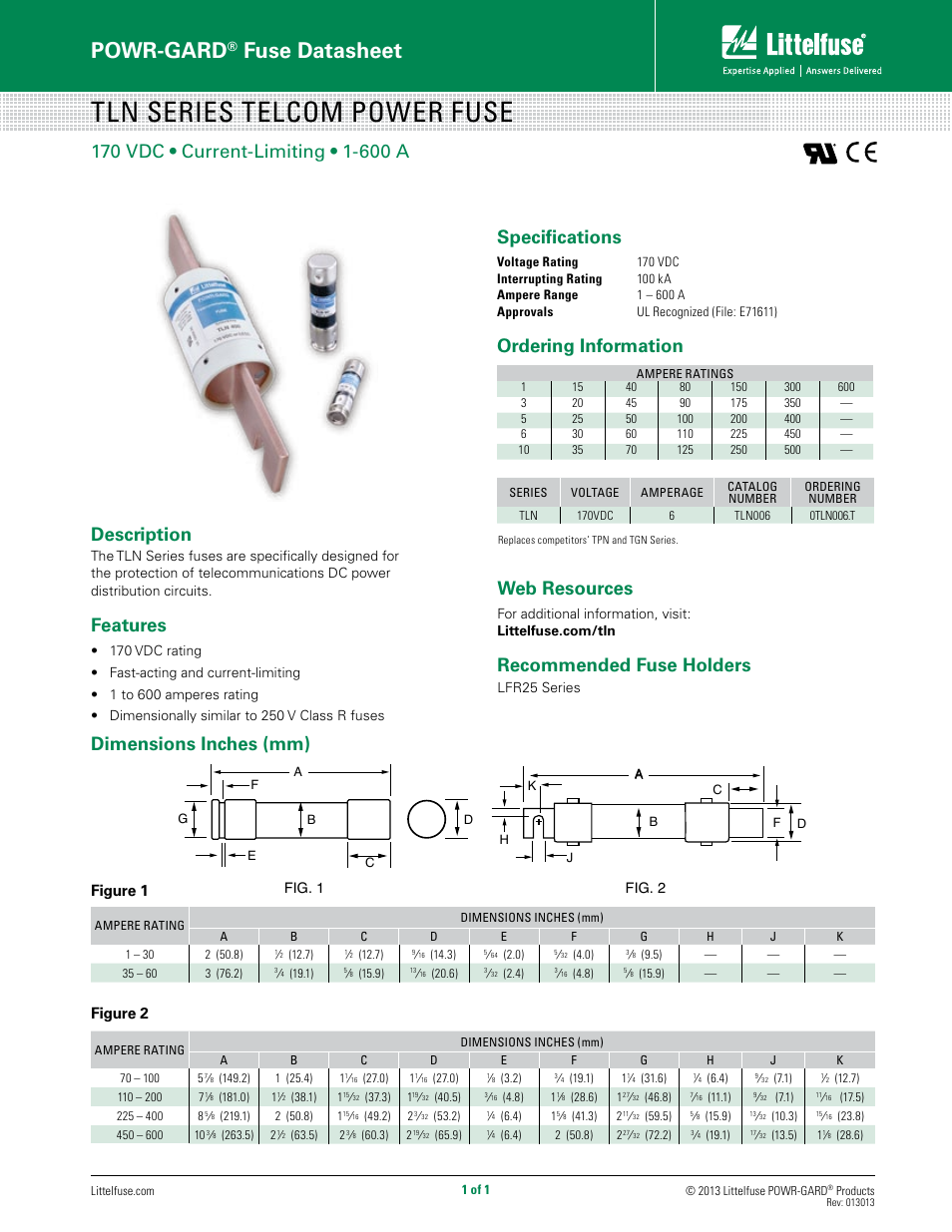 Littelfuse TLN Series User Manual | 1 page