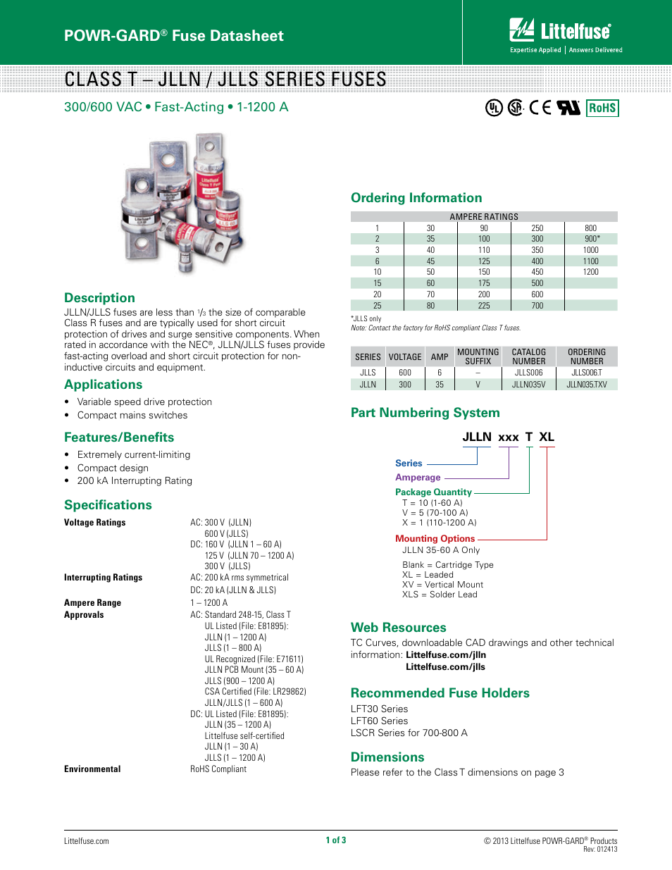 Littelfuse JLLs Series User Manual | 3 pages