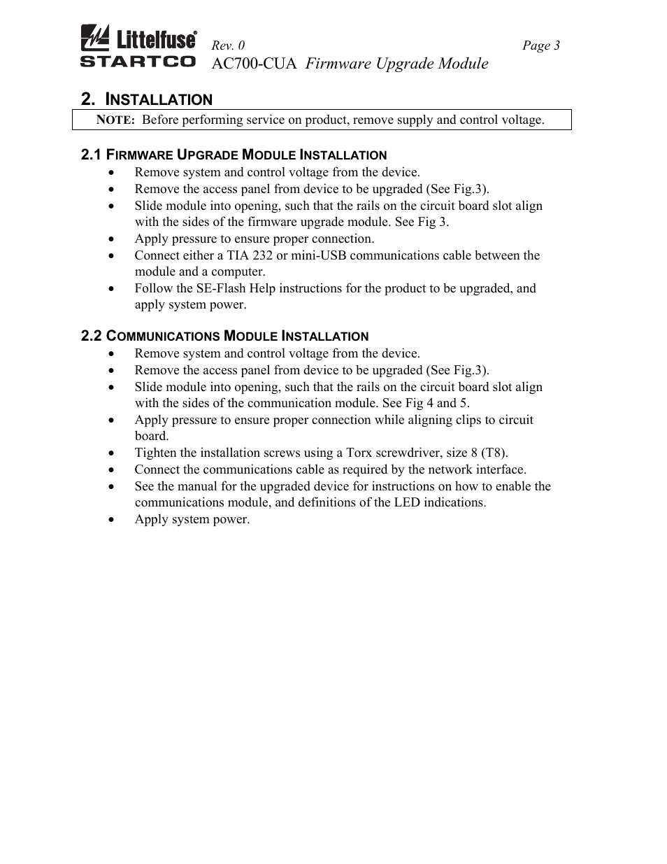 Ac700-cua firmware upgrade module | Littelfuse AC700 Series User Manual | Page 5 / 8