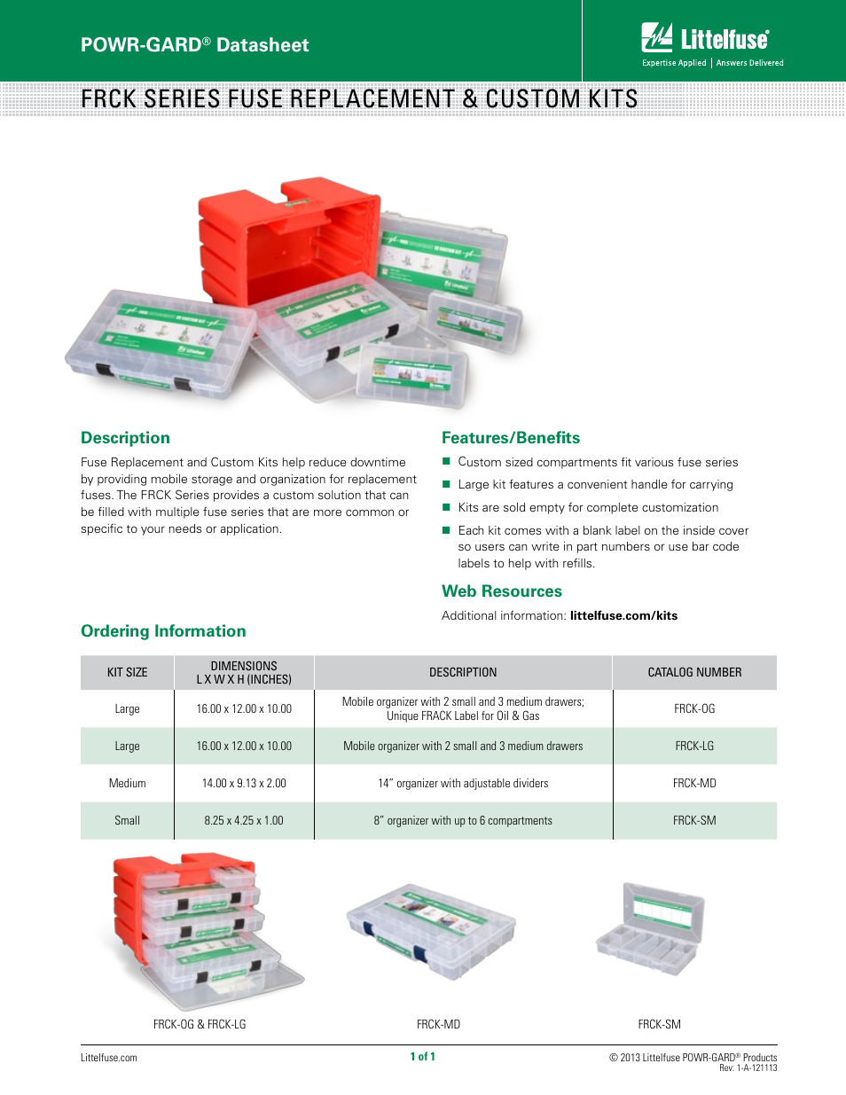 Littelfuse FRCK Series User Manual | 1 page