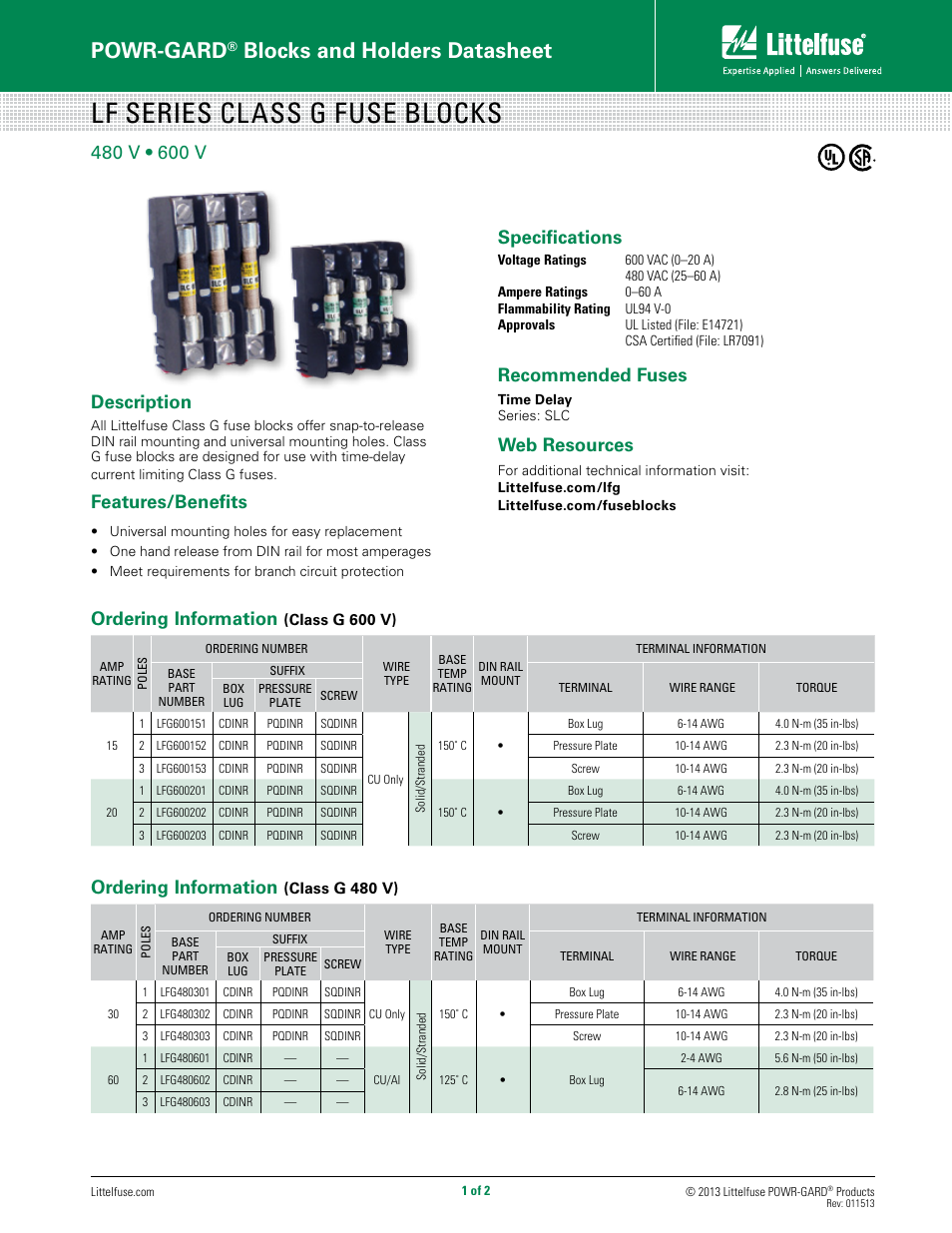 Littelfuse LFG Series User Manual | 2 pages