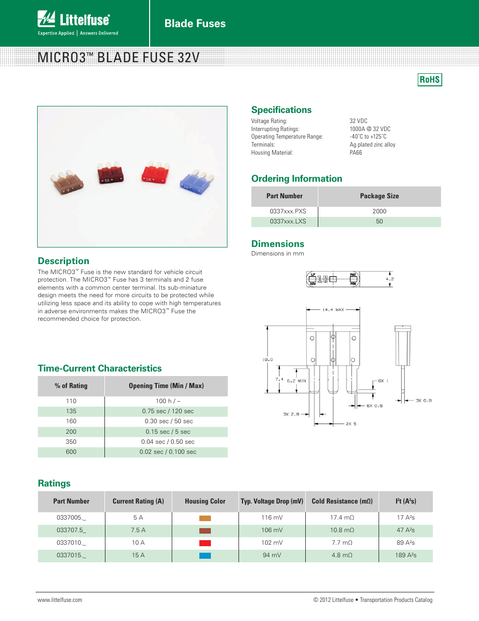 Littelfuse MICRO3 Series User Manual | 2 pages