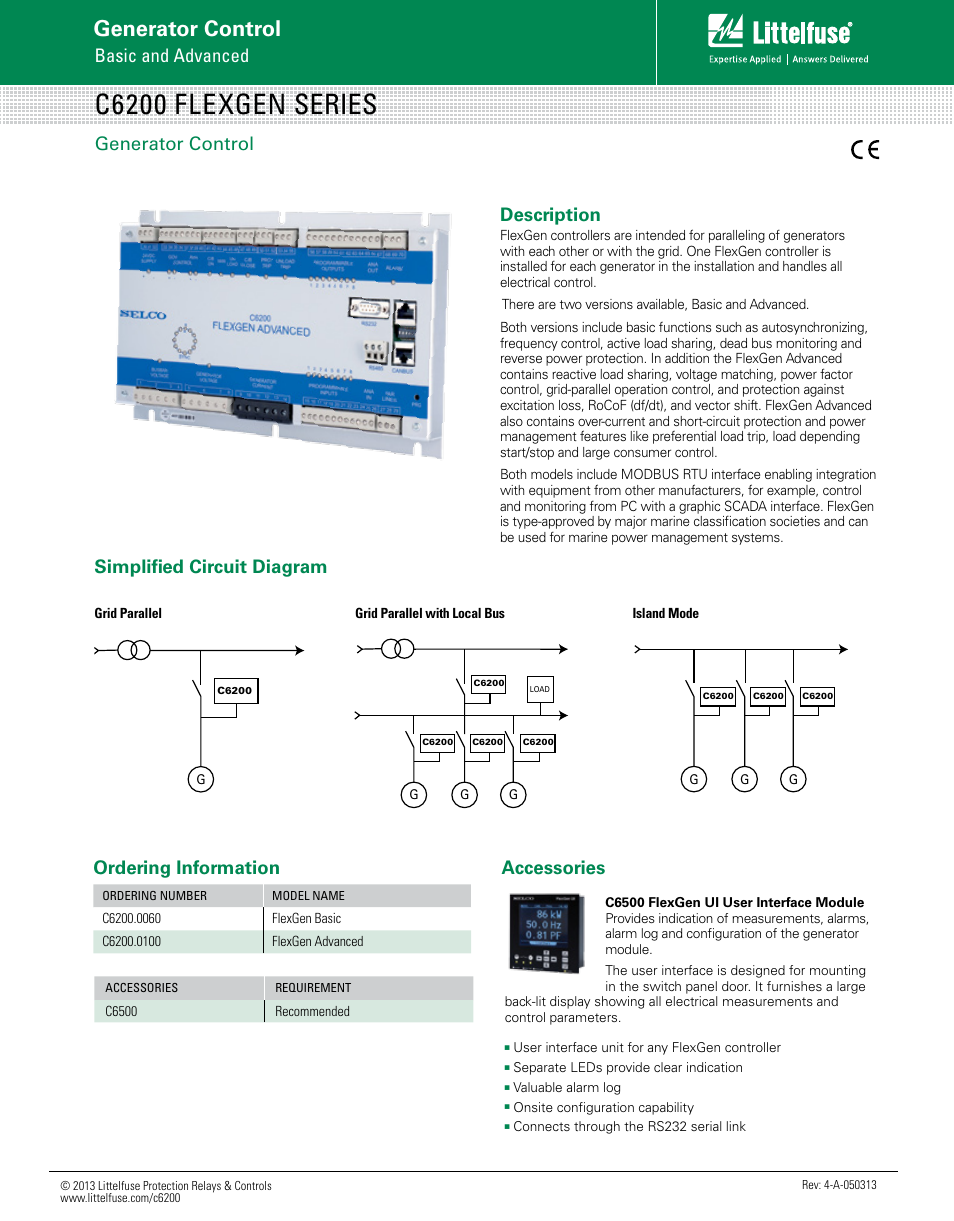 Littelfuse C6200 Flexgen Series User Manual | 2 pages