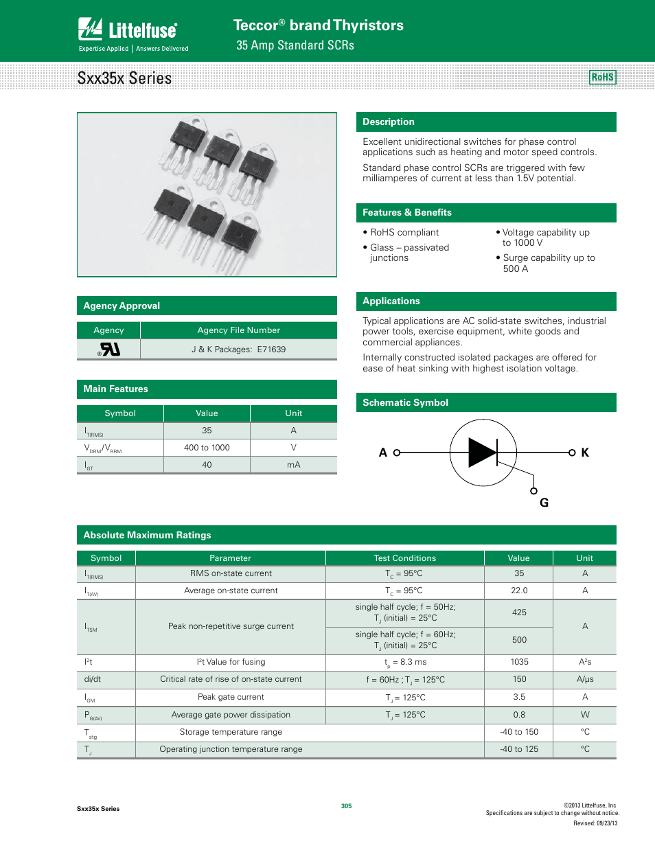 Littelfuse Sxx35x Series User Manual | 7 pages