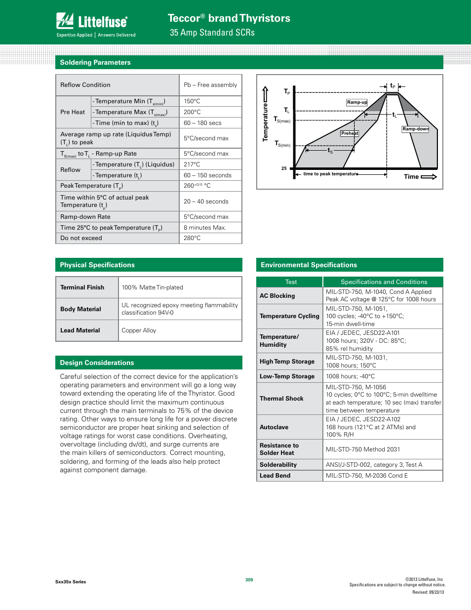 Teccor, Brand thyristors, 35 amp standard scrs | Littelfuse Sxx35x Series User Manual | Page 5 / 7