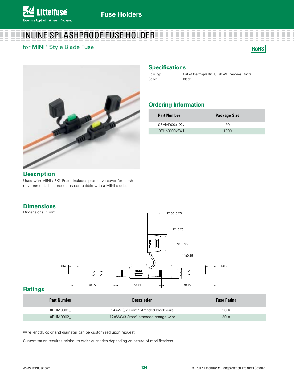 Littelfuse FHM Series User Manual | 1 page