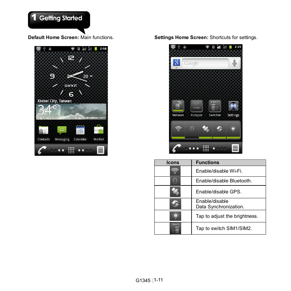 GIGABYTE GSmart G1345 User Manual | Page 19 / 59