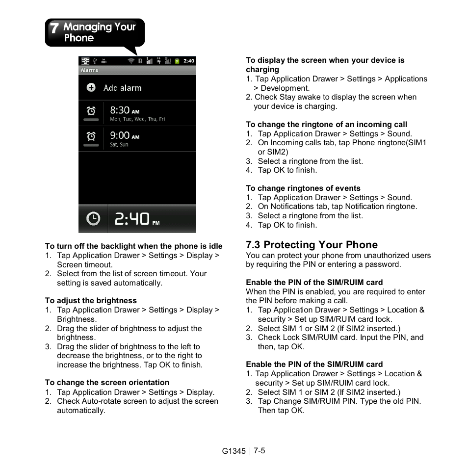 3 protecting your phone | GIGABYTE GSmart G1345 User Manual | Page 57 / 59