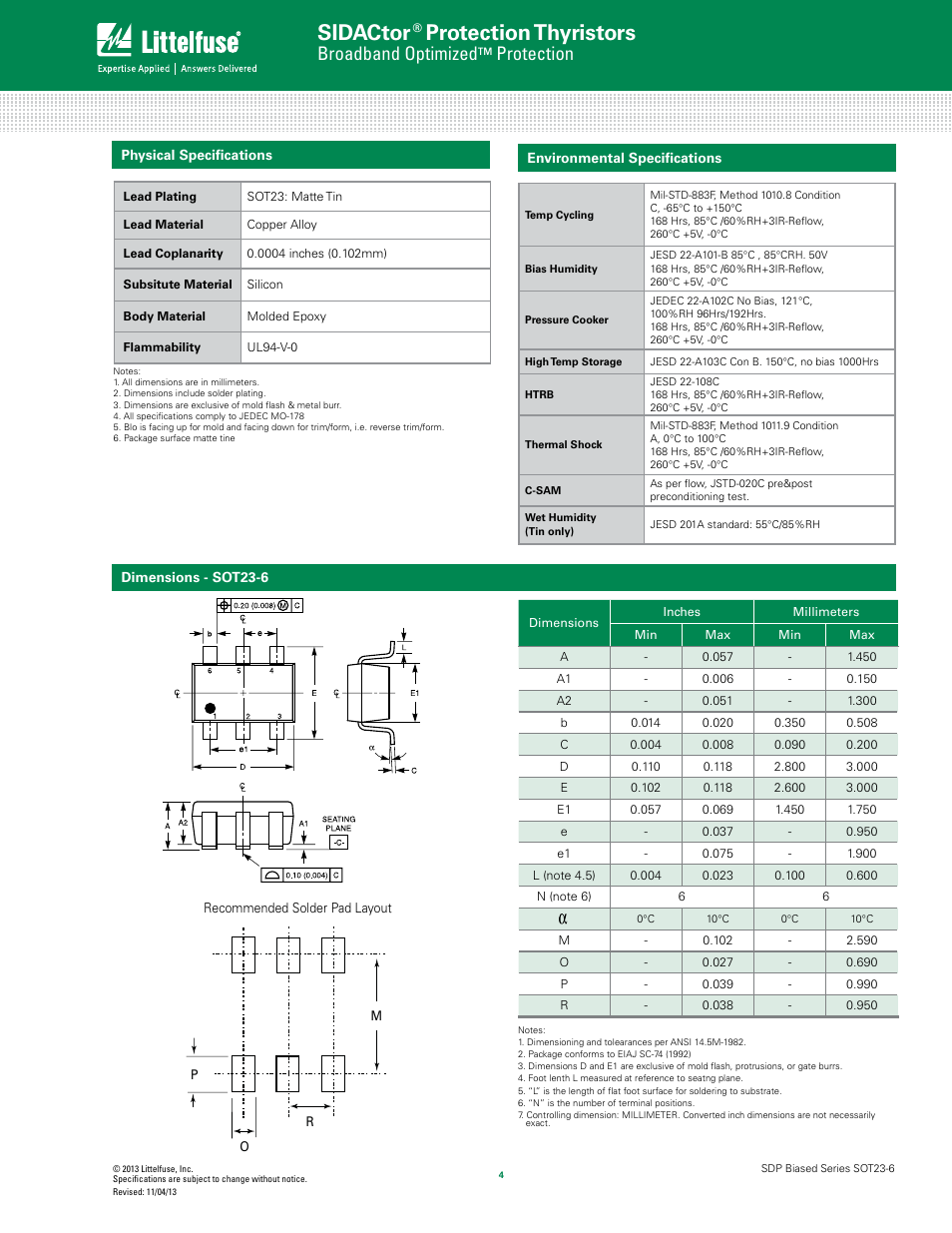 Sidactor, Protection thyristors, Broadband optimized | Protection | Littelfuse SDP Biased Series SOT23-6 User Manual | Page 4 / 5