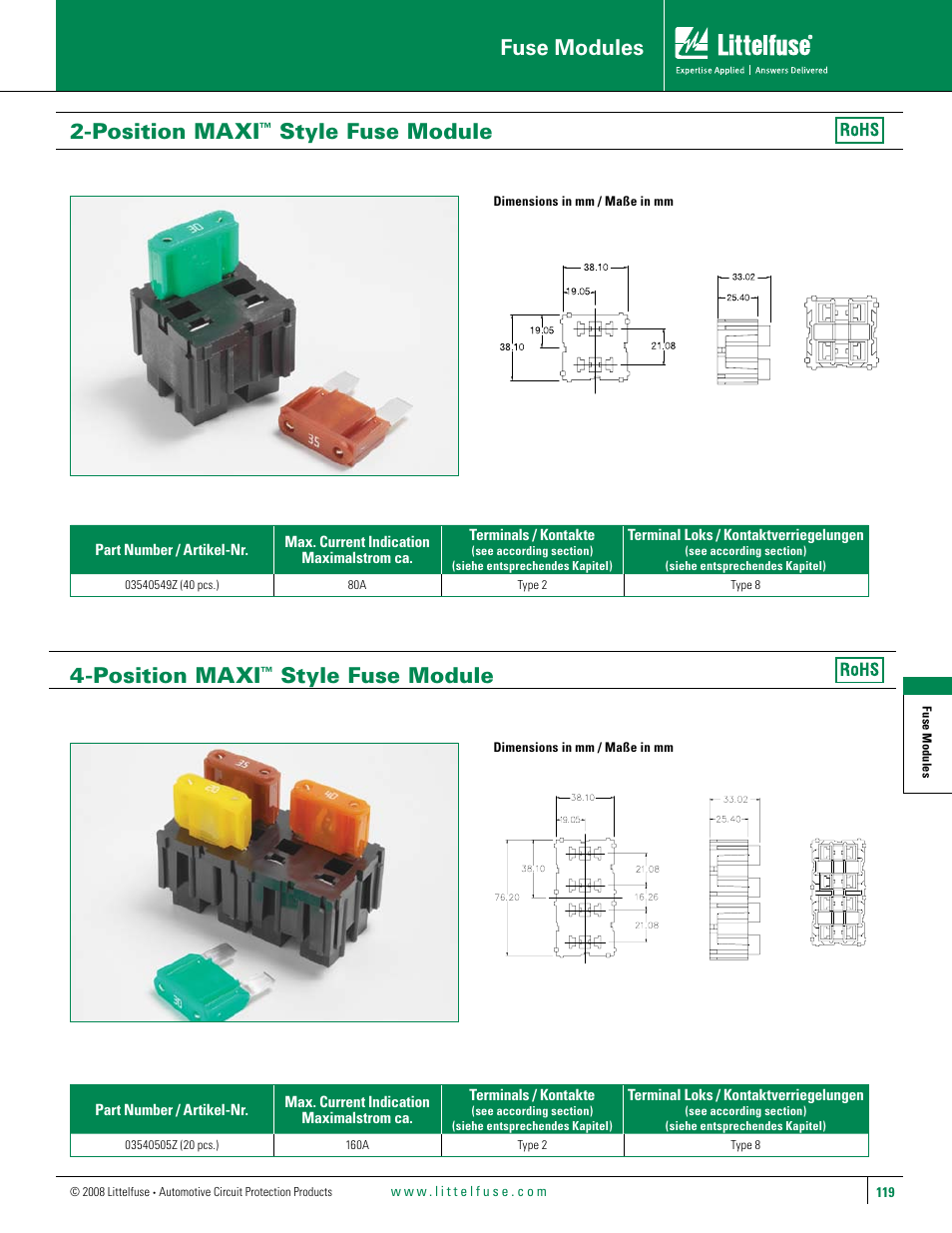 Littelfuse 03540505Z Series User Manual | 1 page