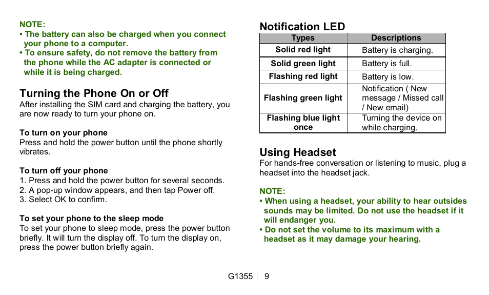 GIGABYTE GSmart G1355 User Manual | Page 9 / 15