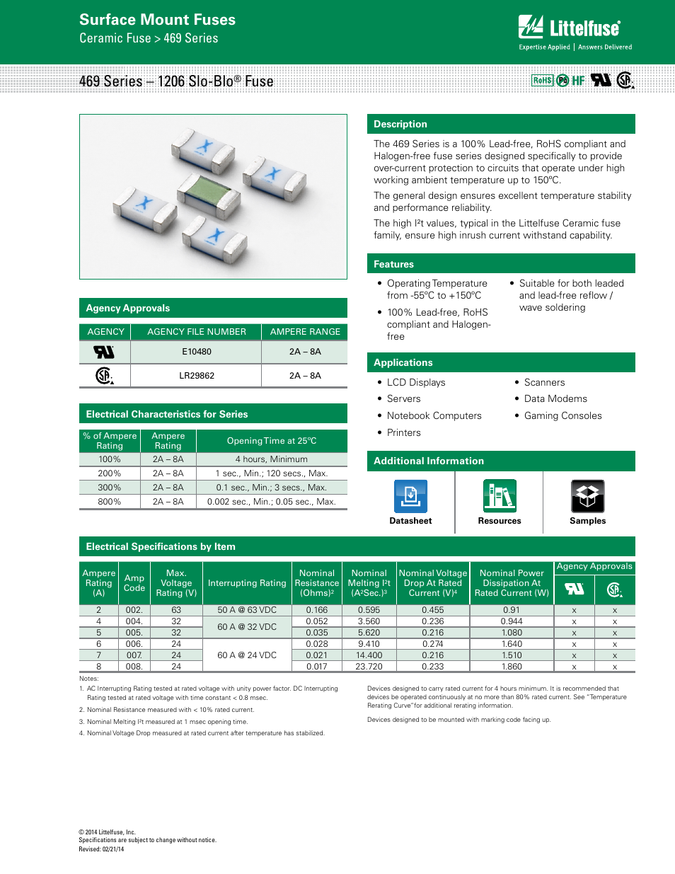 Littelfuse 469 Series User Manual | 3 pages