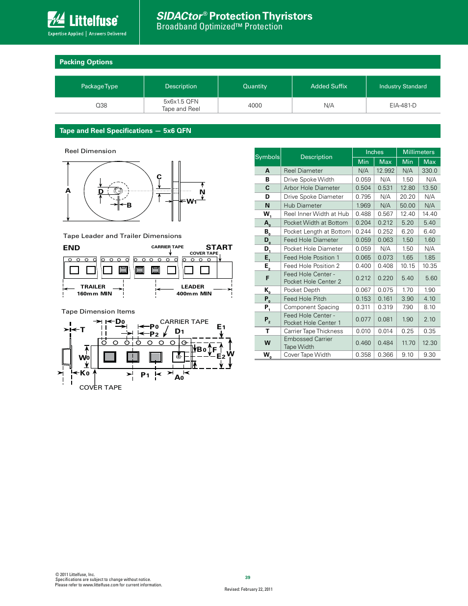 Sidactor, Protection thyristors, Broadband optimized | Protection | Littelfuse SDP Series 5x6 QFN User Manual | Page 5 / 5