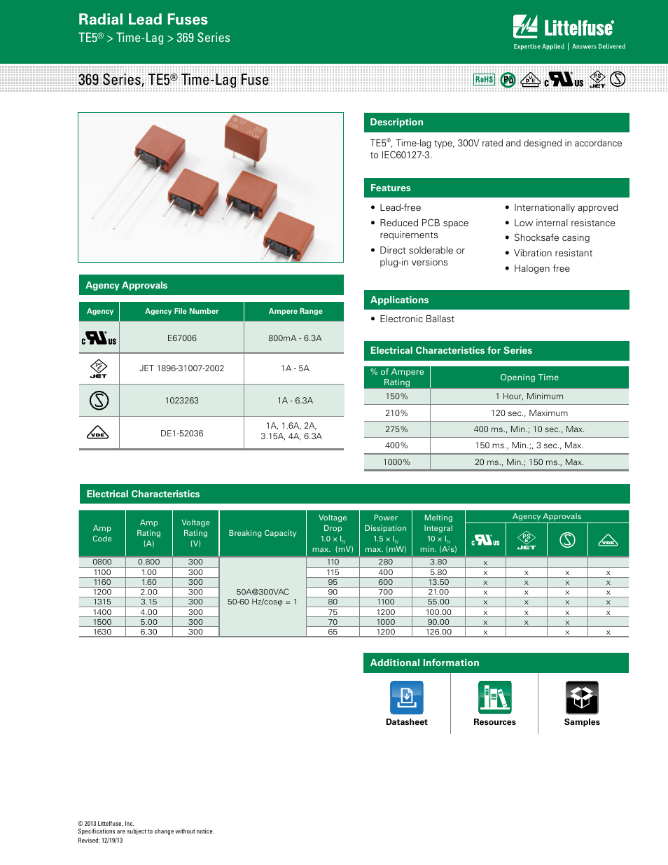 Littelfuse 369 Series User Manual | 3 pages