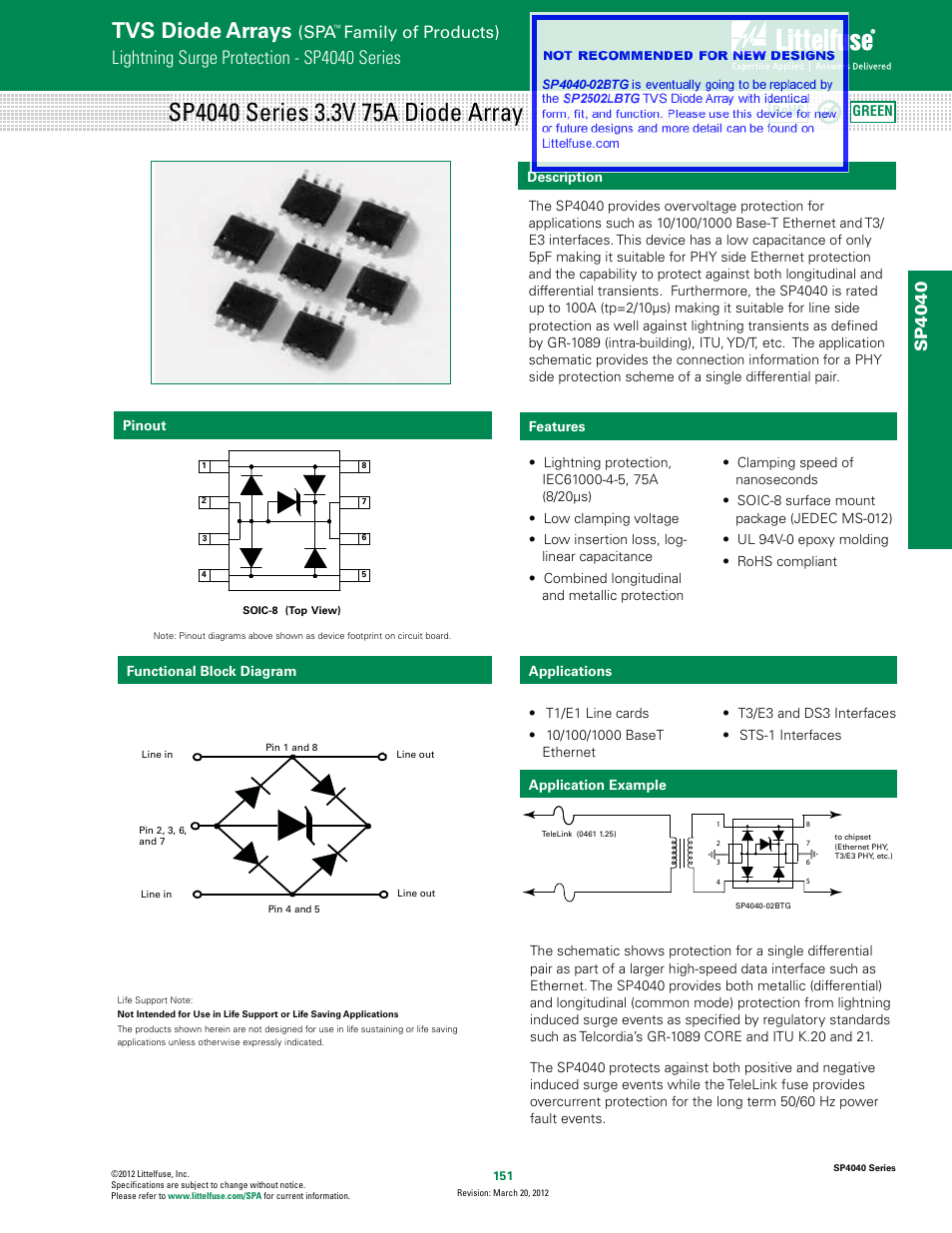 Littelfuse SP4040 Series User Manual | 5 pages