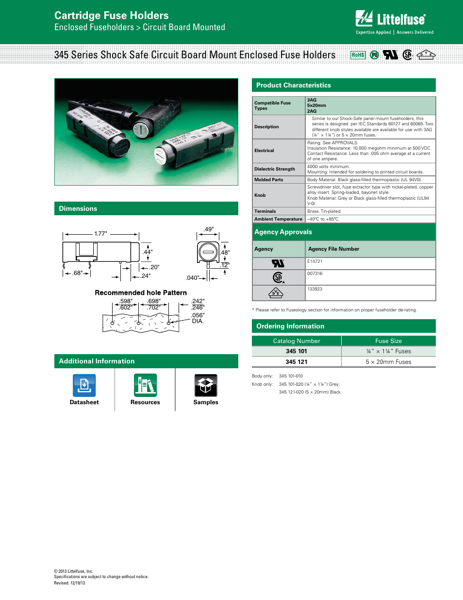 Littelfuse 345 Series User Manual | 1 page