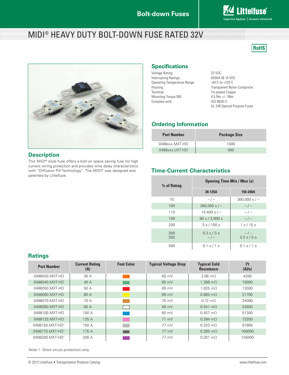 Littelfuse MIDI-HD Fuse Series User Manual | 2 pages