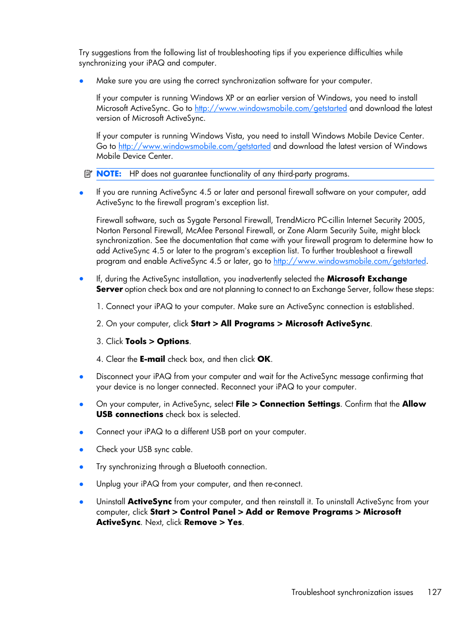 HP iPAQ Glisten User Manual | Page 139 / 185