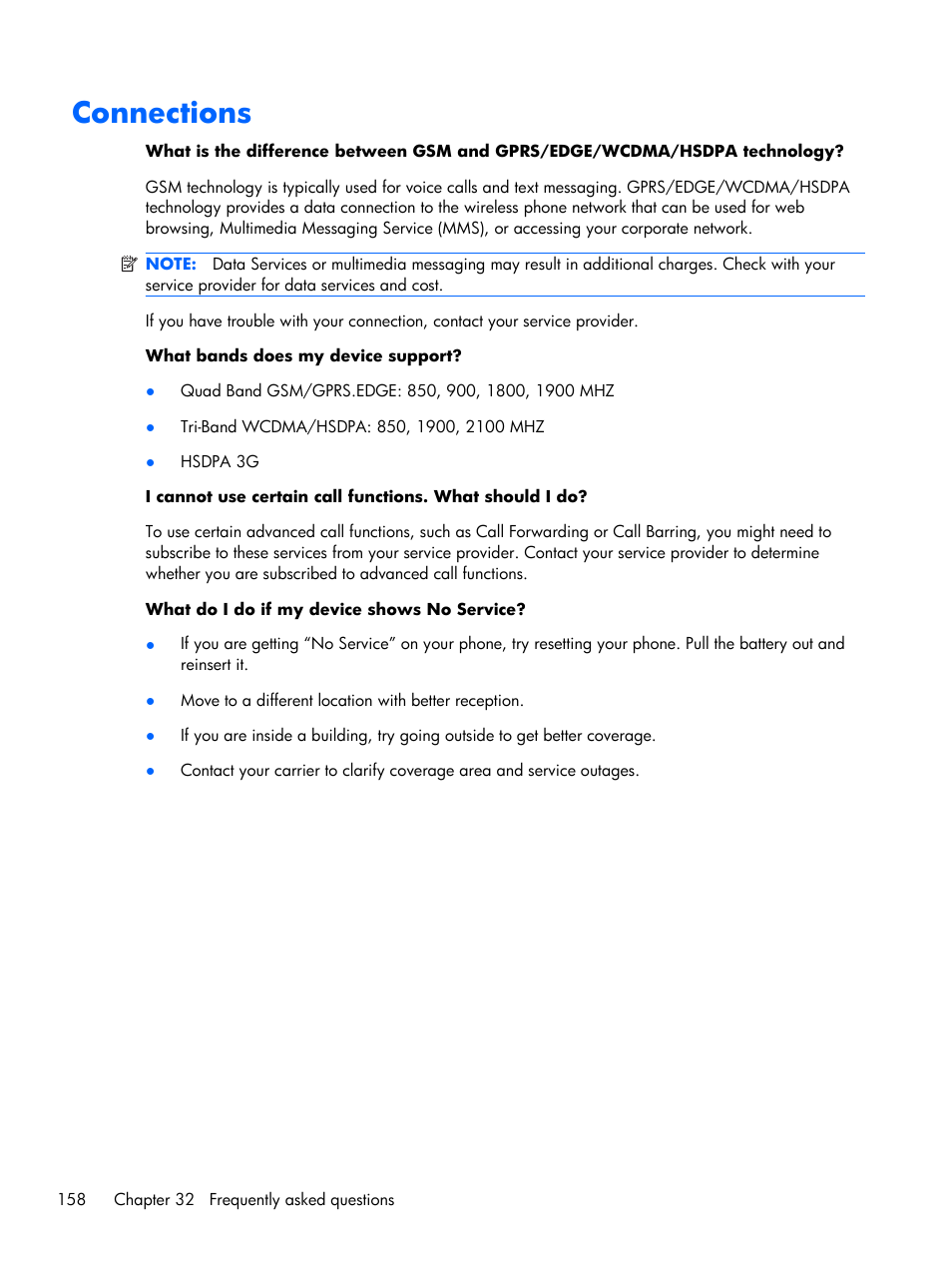 Connections | HP iPAQ Glisten User Manual | Page 170 / 185