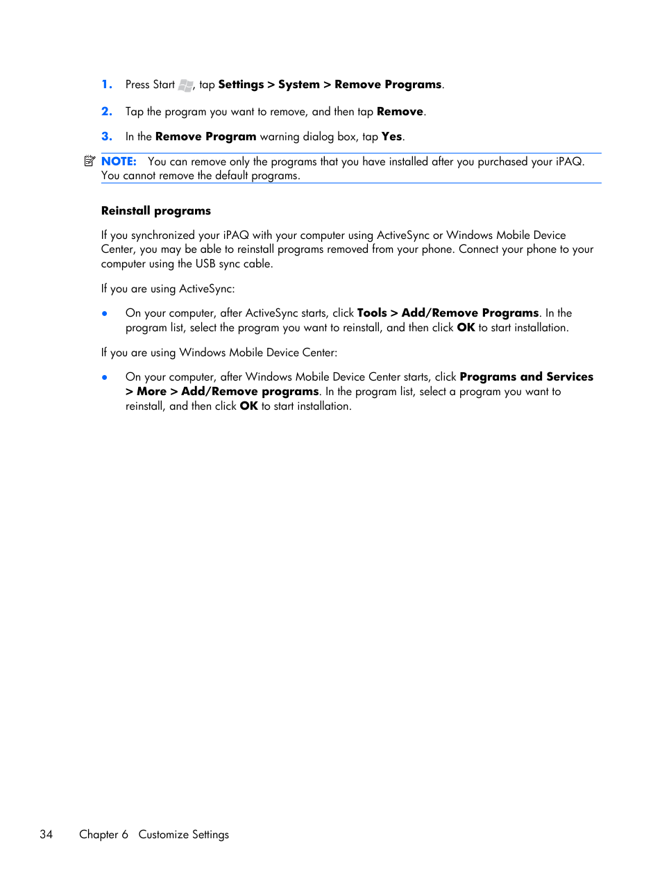 HP iPAQ Glisten User Manual | Page 46 / 185