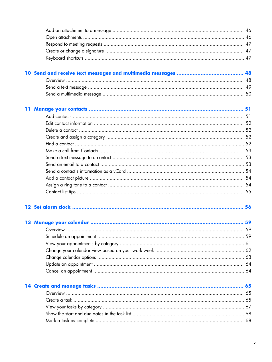 HP iPAQ Glisten User Manual | Page 5 / 185