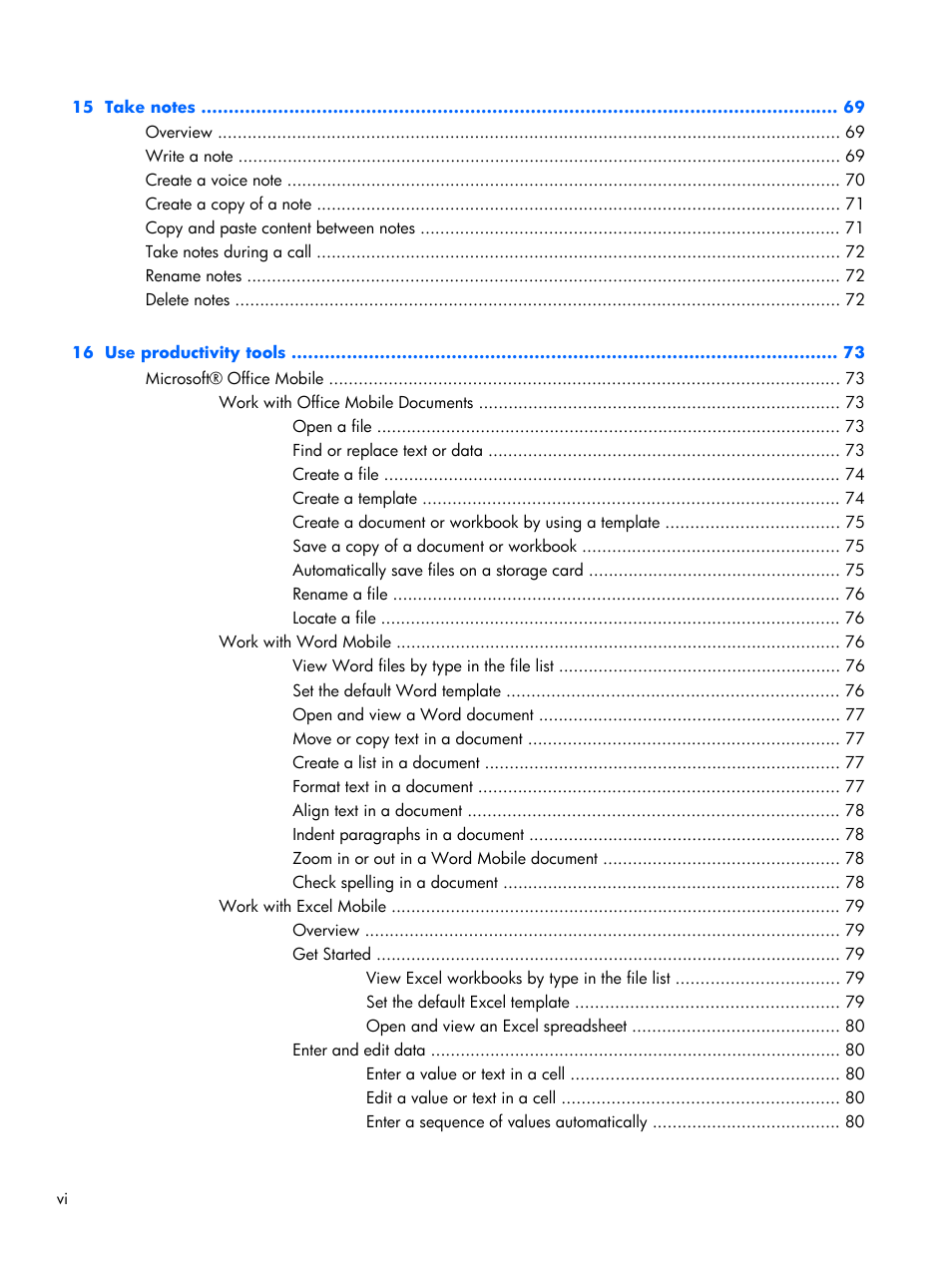 HP iPAQ Glisten User Manual | Page 6 / 185