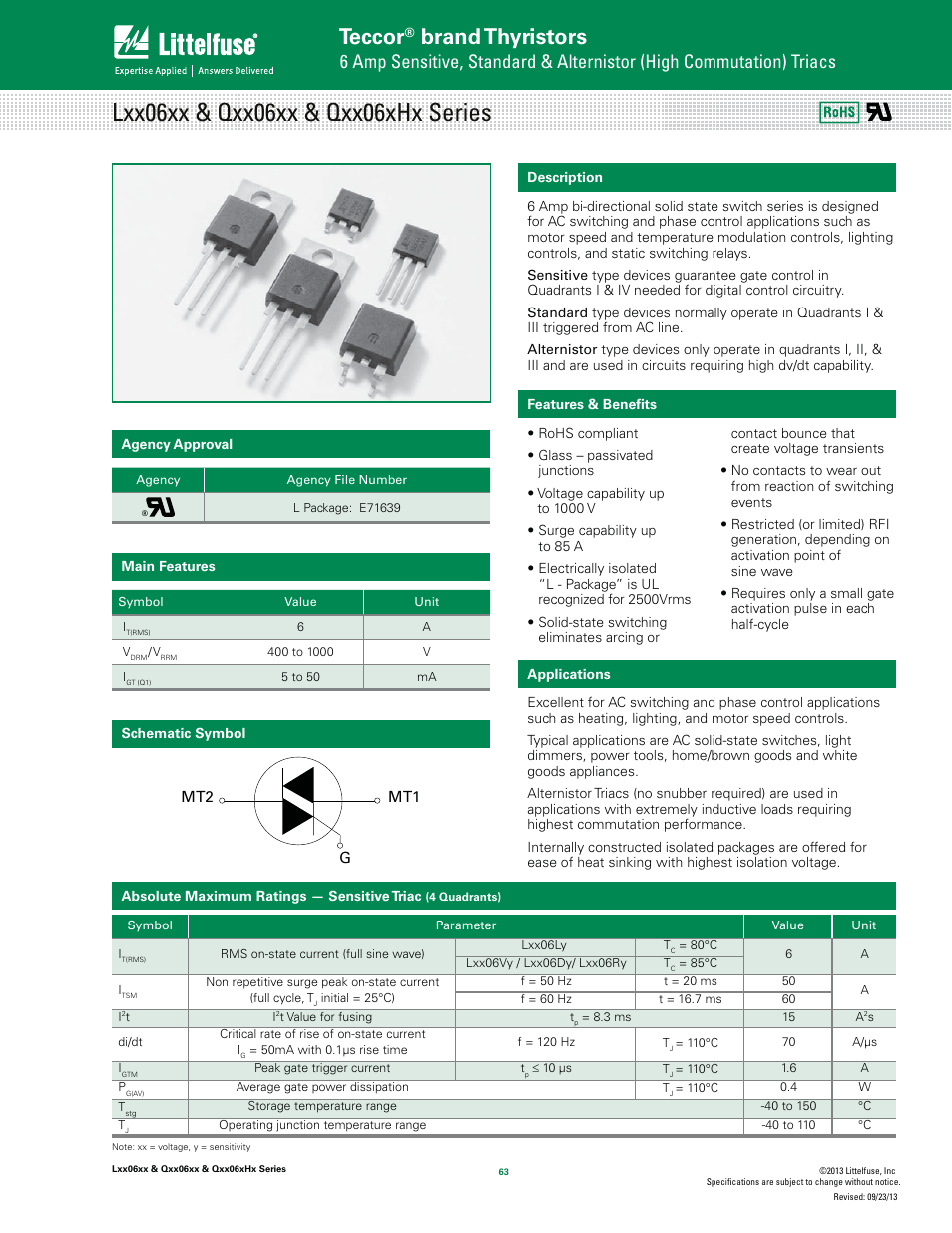 Littelfuse Qxx06xHx Series User Manual | 14 pages