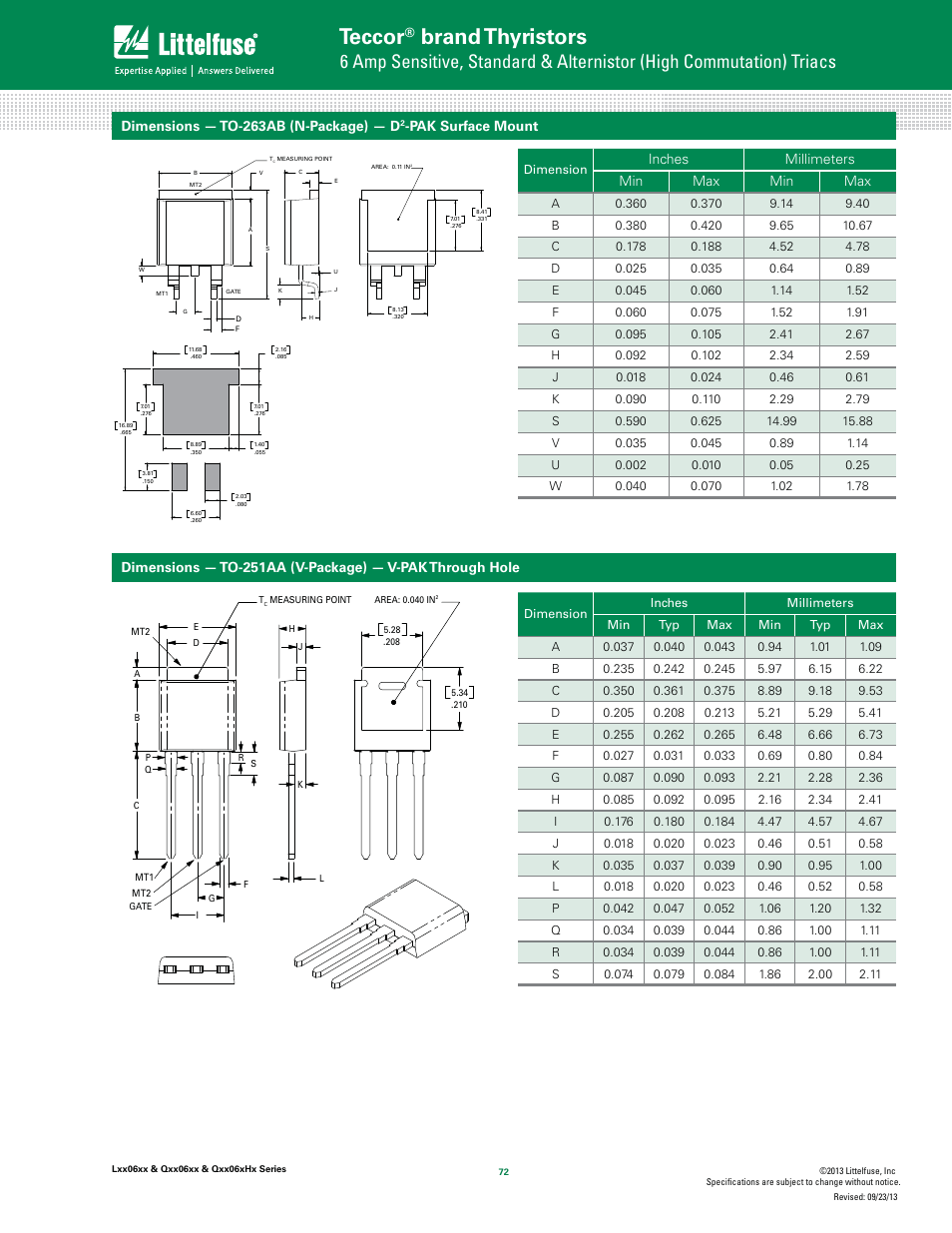 Teccor, Brand thyristors | Littelfuse Qxx06xHx Series User Manual | Page 10 / 14