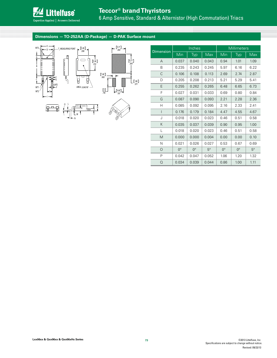 Teccor, Brand thyristors | Littelfuse Qxx06xHx Series User Manual | Page 11 / 14