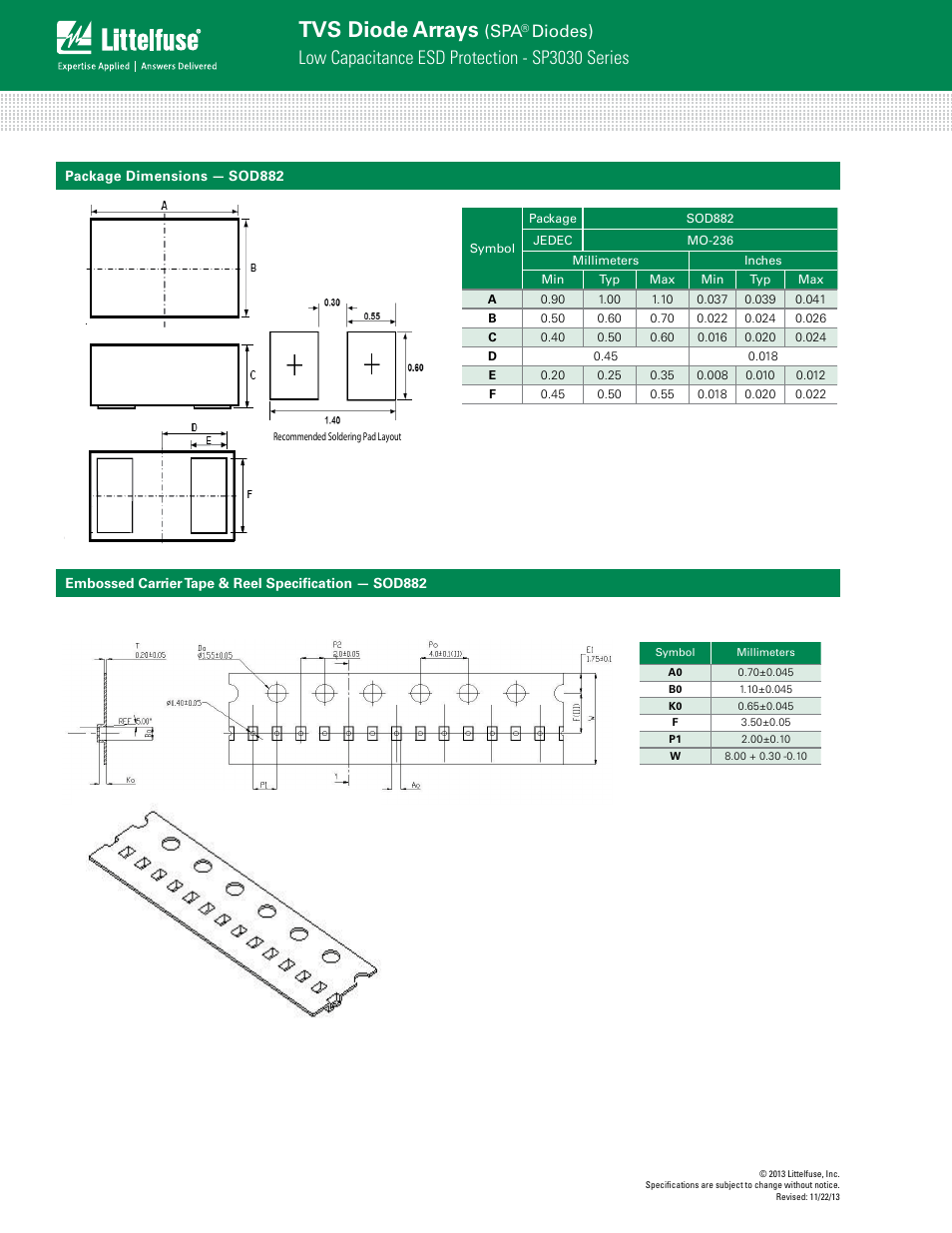 Tvs diode arrays, Low capacitance esd protection - sp3030 series, Diodes) | Littelfuse SP3030 Series User Manual | Page 4 / 4