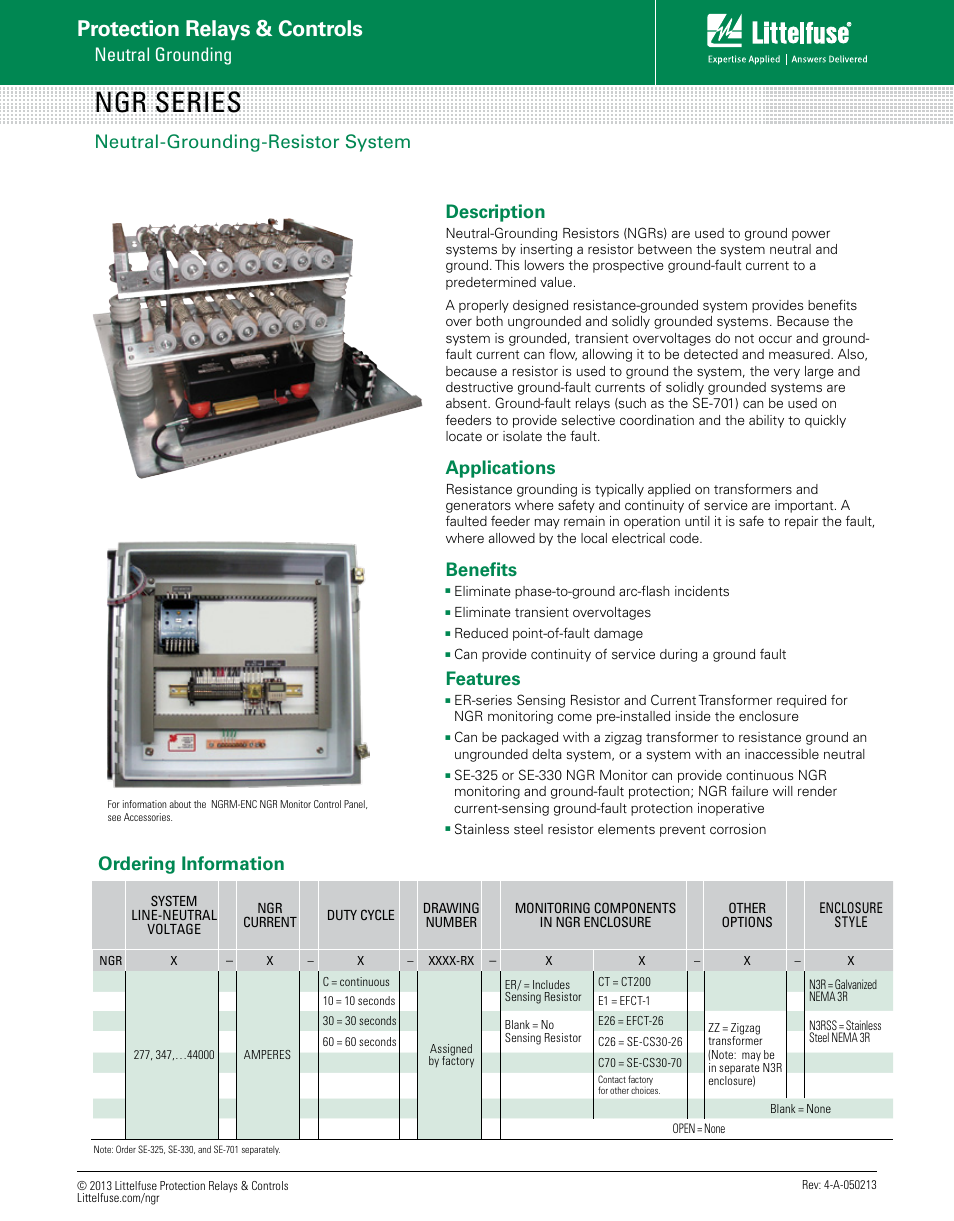 Littelfuse NGR Series User Manual | 1 page