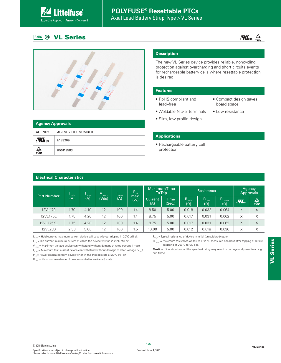 Littelfuse VL Series User Manual | 4 pages