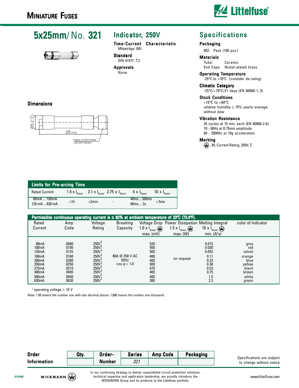 Littelfuse 321 User Manual | 2 pages