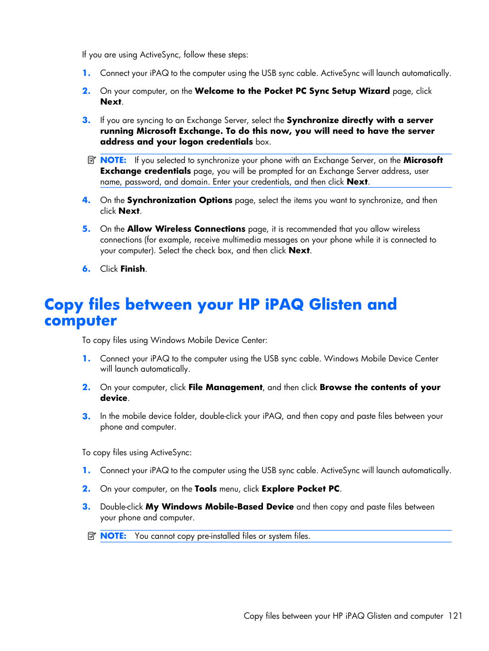 HP iPAQ Glisten-AT&T User Manual | Page 133 / 185