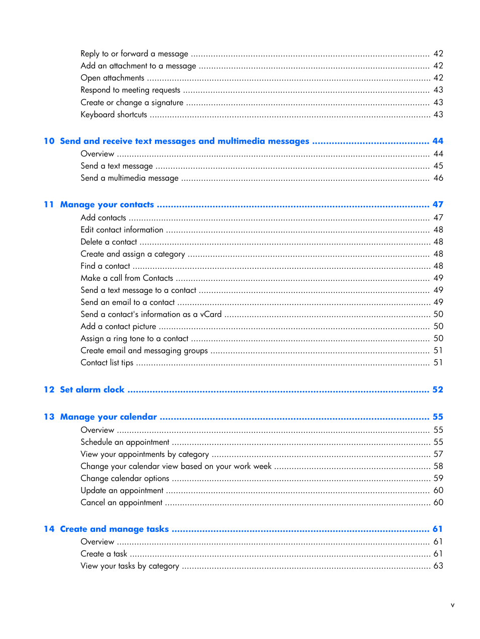 HP iPAQ Glisten-AT&T User Manual | Page 5 / 185