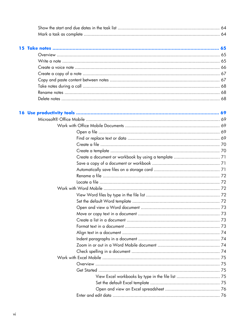 HP iPAQ Glisten-AT&T User Manual | Page 6 / 185