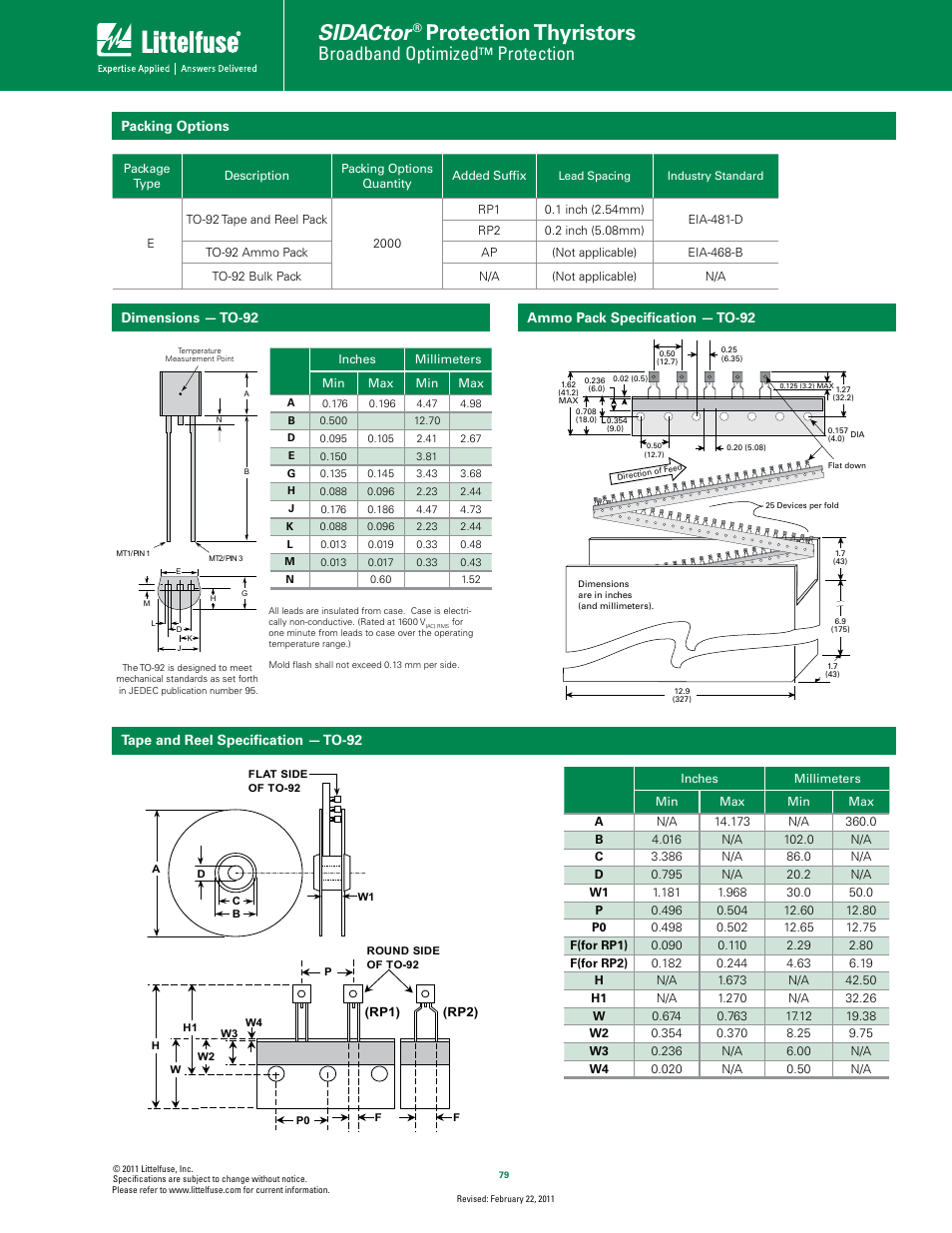 Sidactor, Protection thyristors, Broadband optimized | Protection | Littelfuse MC Series TO-92 User Manual | Page 4 / 4