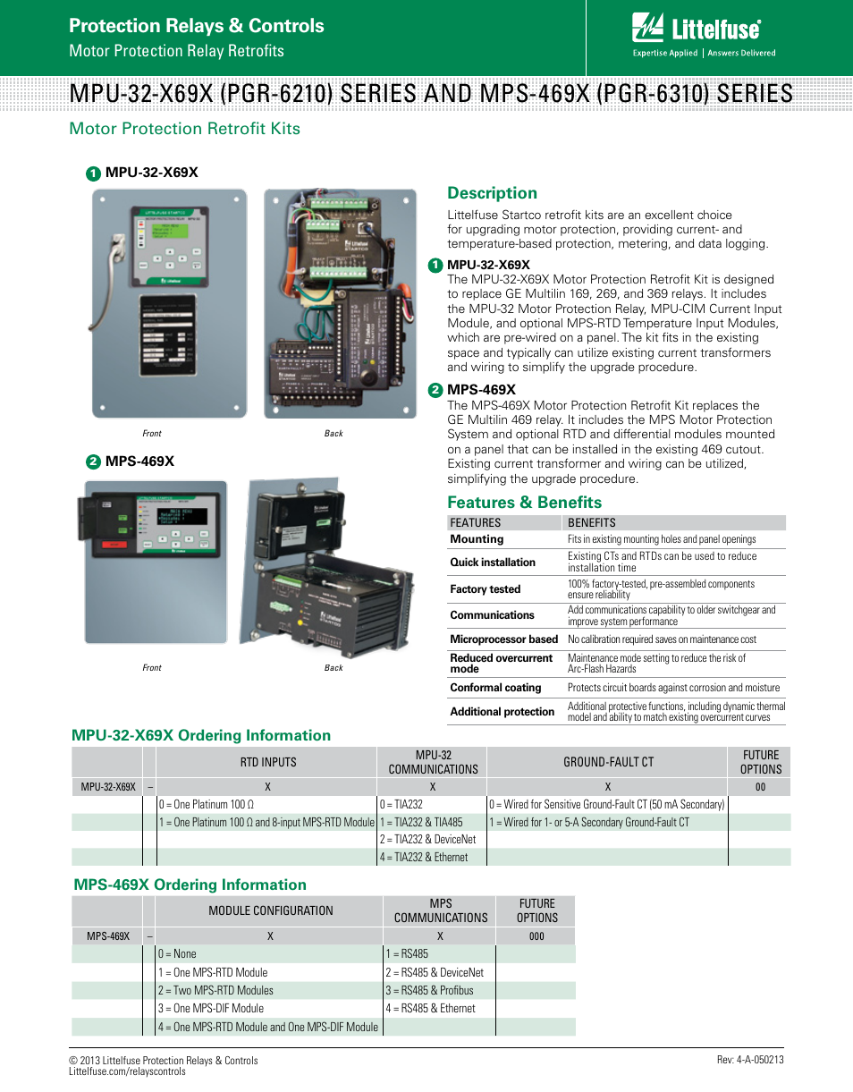 Littelfuse MPS-469X (PGR-6310) Series User Manual | 1 page