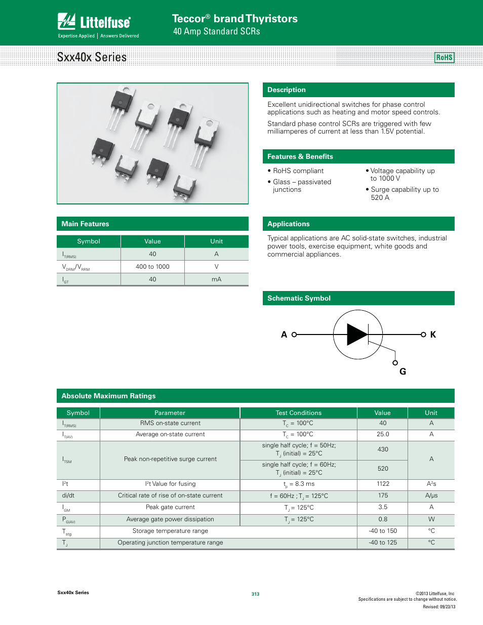 Littelfuse Sxx40x Series User Manual | 8 pages