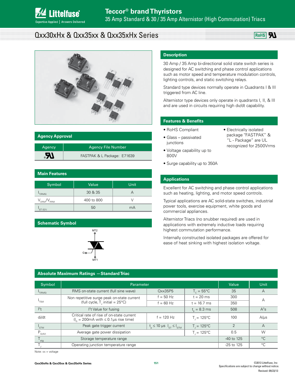Littelfuse Qxx35xHx Series User Manual | 9 pages